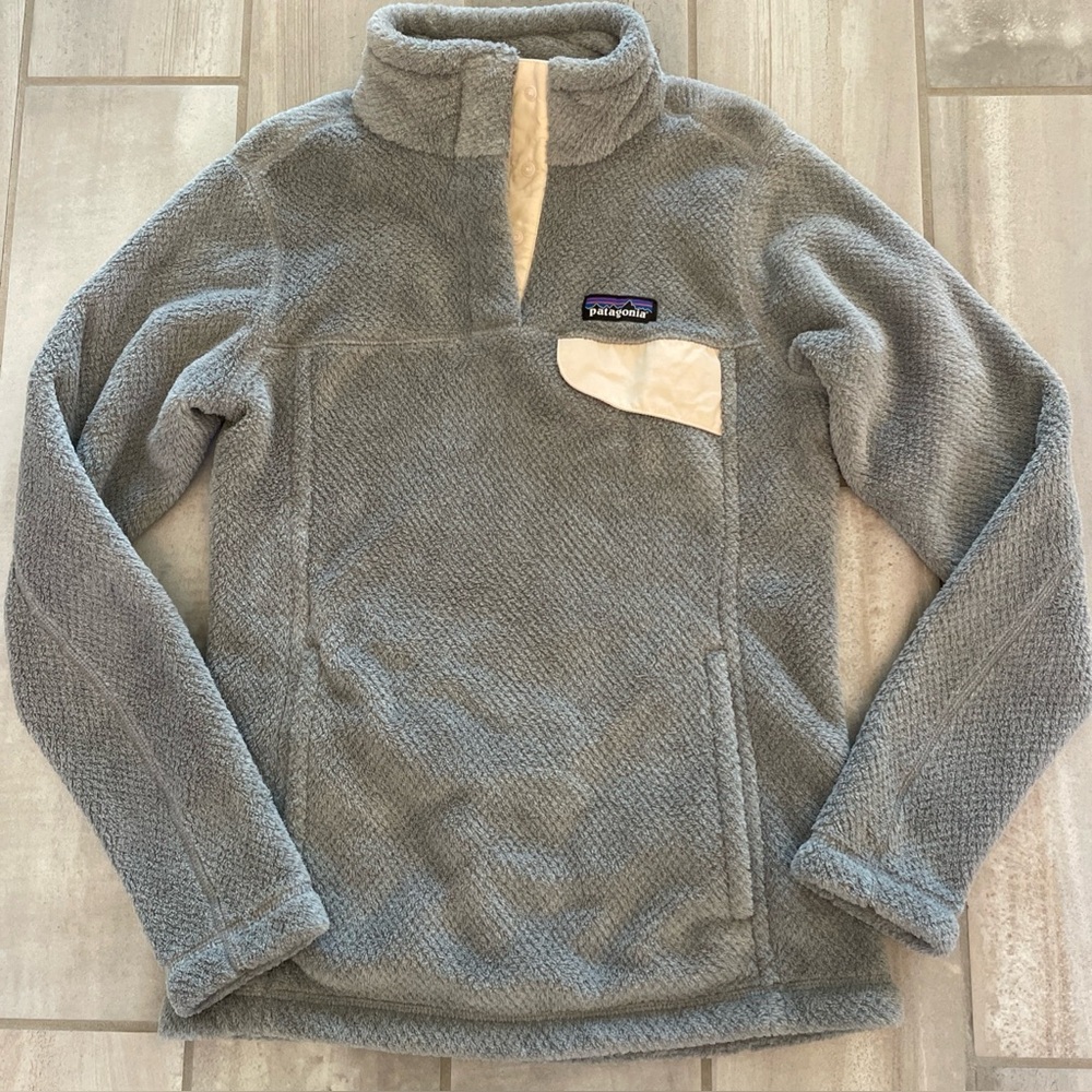 Patagonia Women's Re-Tool Snap-T Fleece Pullover Gray Cream Size XSmall